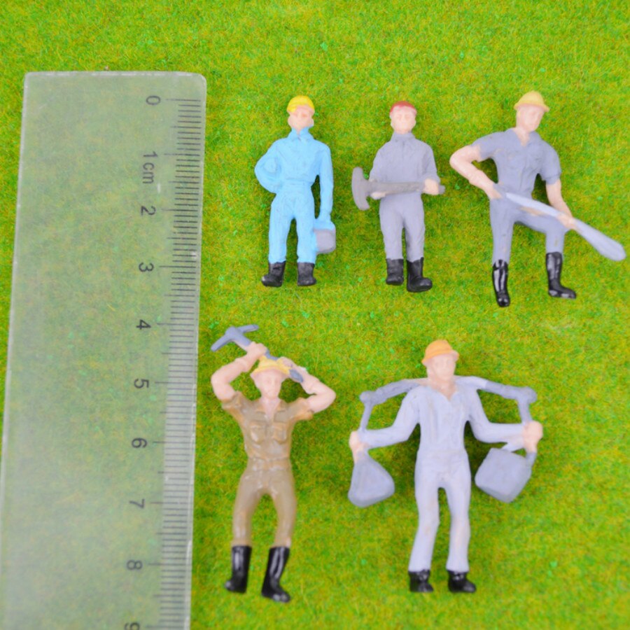 50pcs/Lot 1:42 Scale Model Figures Color Painted Train Worker People For Train Layout