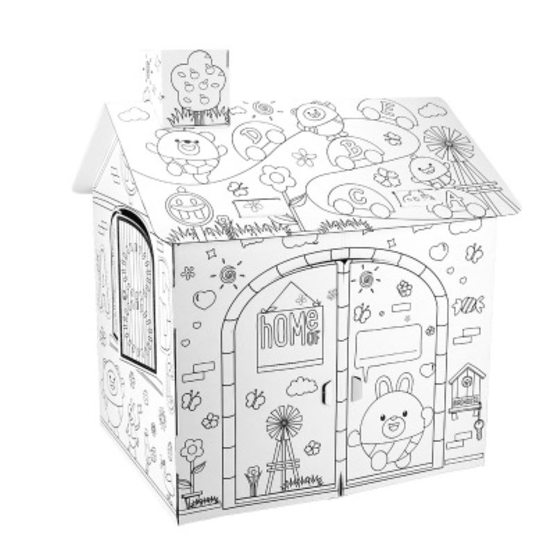 Juguete de ensamblaje de cartón pintado a mano para niños, dibujo educativo juguete de dibujos animados DIY