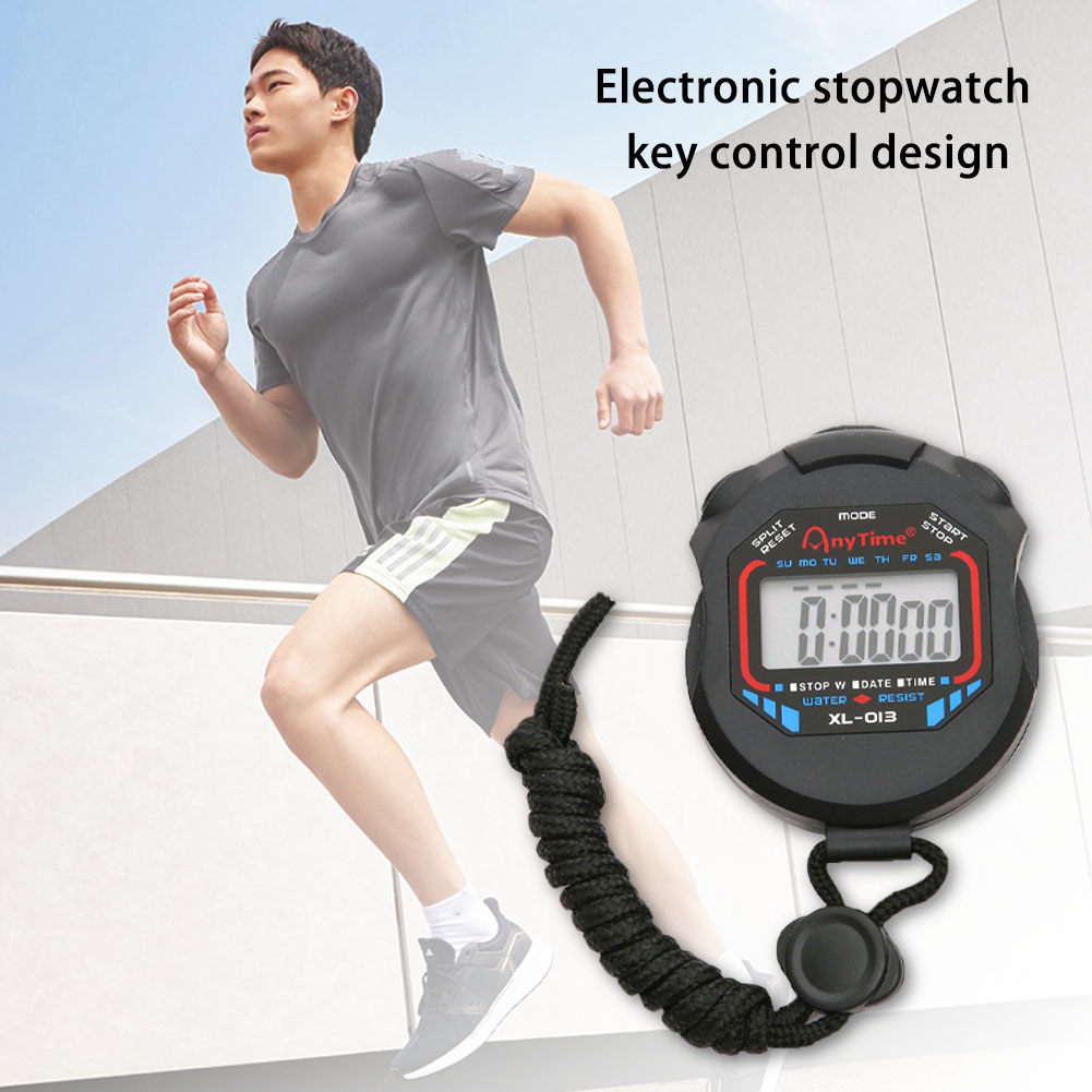 Cronómetro electrónico multifunción Cronómetro deportivo Temporizador Pantalla LCD Cronómetro de mano para entrenadores físicos y árbitros