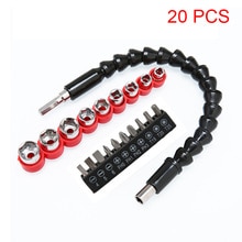 Hex Sockets Bits Electric Screwdriver Head Set Flexible Extension Shaft Hand Tools Kit TN99: 20 Pcs