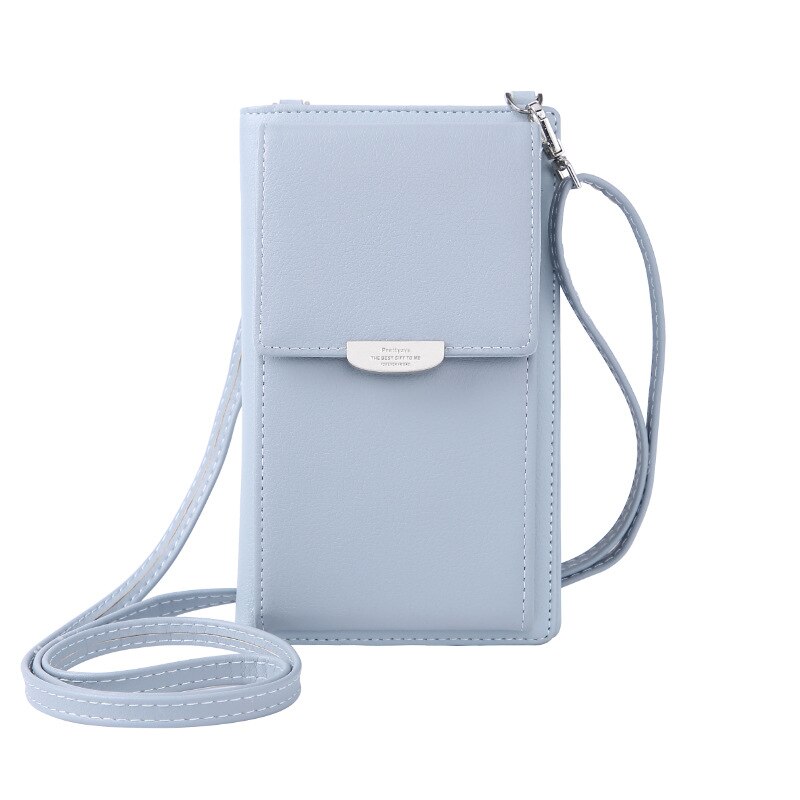 Multifunzionale in pelle Crossbody Sacchetto di Spalla Del Telefono mini Raccoglitore Delle Donne messaggero Femminile Frizione 2-in-1 Supporto di Carta Della Caramella colore: blu