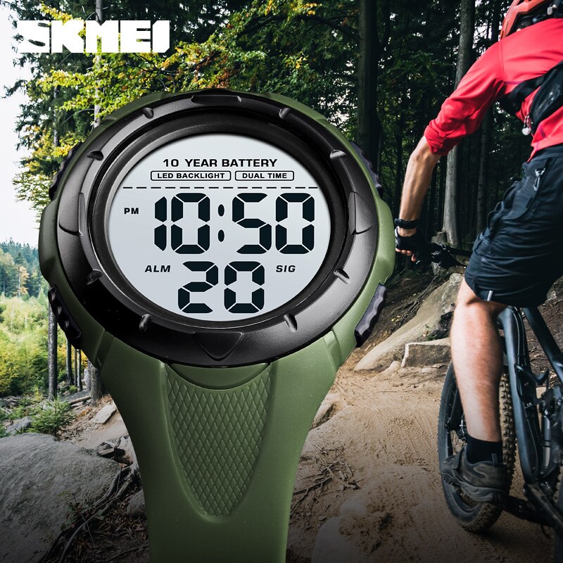 Skmei led digitaal horloge heren 2 tijd sport polshorloges heren chrono elektronische wekker 10 jaar batterij reloj hombre 1563 horloges