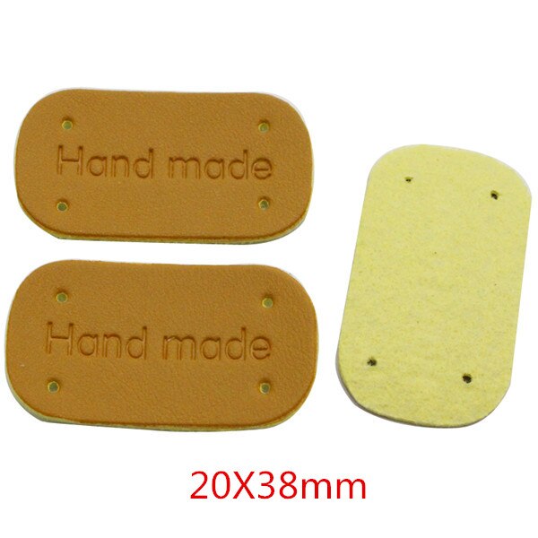 Venta! Al azar, Estilos mixtos, etiqueta de decoración de cuero/hendidura, signo de ropa, apliques, accesorio diy, hecho a mano, 6 uds/12 Uds L0803: Color1Dark Khaki6pcs