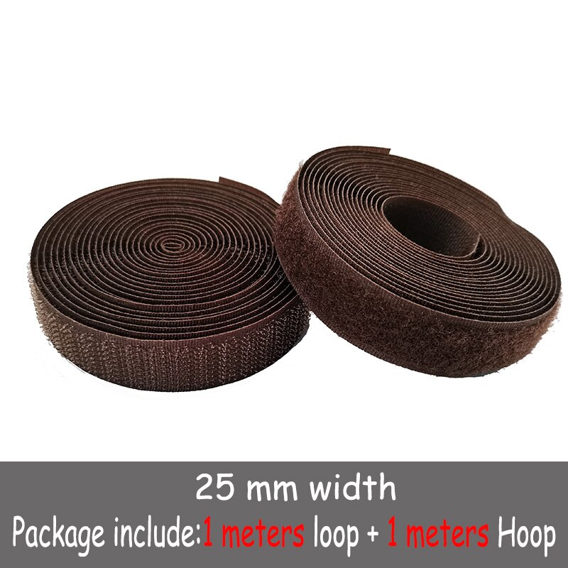 25mm colour fastener tape hooks and loops sewing Accessories tape strap for shoe repair clothing DIR 1m hook + 1m loop: Color 17