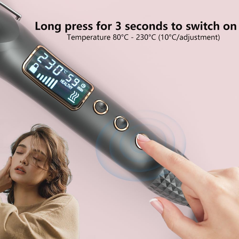 Ceramic Spiral Curling Iron Gourd Curling Wand Deep Curly Hair Styler Curls Magic Hair Curlers Bead Wave Machine LED Display