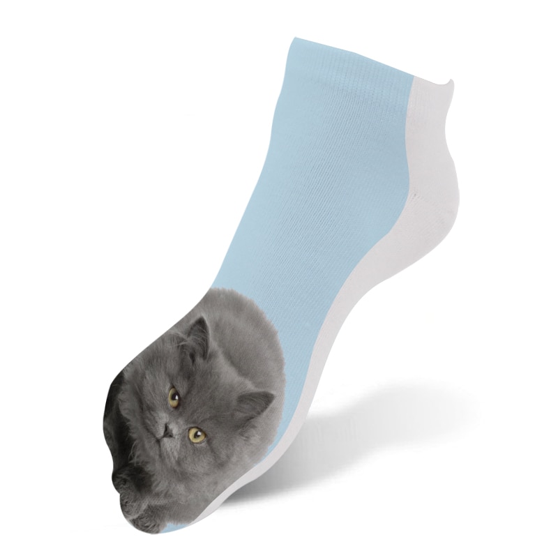 Women 3D Printed Animal Socks Funny Cartoon Cat Dog Cotton Low Ankle Unisex Socks носки с принтами