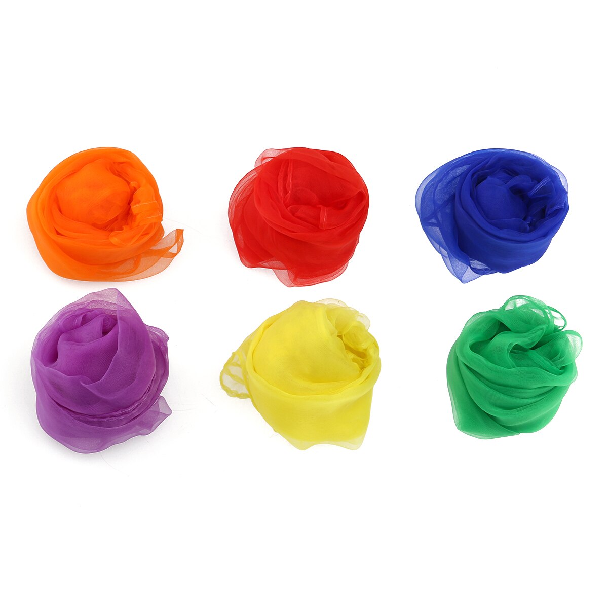NUOLUX 6 Colors 70*70CM Hemmed Square Juggling Dance Gauze Scarves: Default Title
