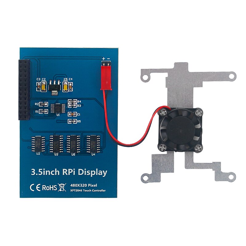 Raspberry pi 4 tela sensível ao toque 3.5 Polegada display 480x320 spi 5/50fps lcd + ventilador de refrigeração + dissipador de calor para raspberry pi 4 modelo b/3b +/3b