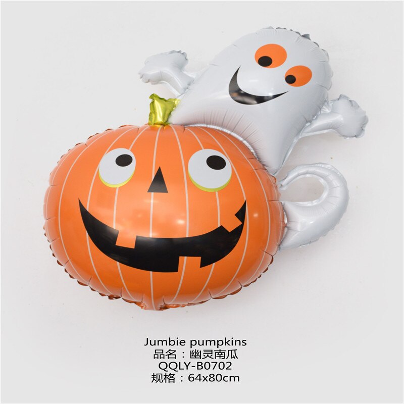 Halloween dekoration oppustelig aluminiumsfilm ballon græskar skelet edderkop spøgelse træ ballon fest tilbehør