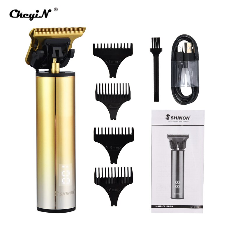 USB Rechargeable Hair Clipper LCD Digital Display Cordless Nose Ear Beard Trimmer Rechargeable Shaver Hair Cutter