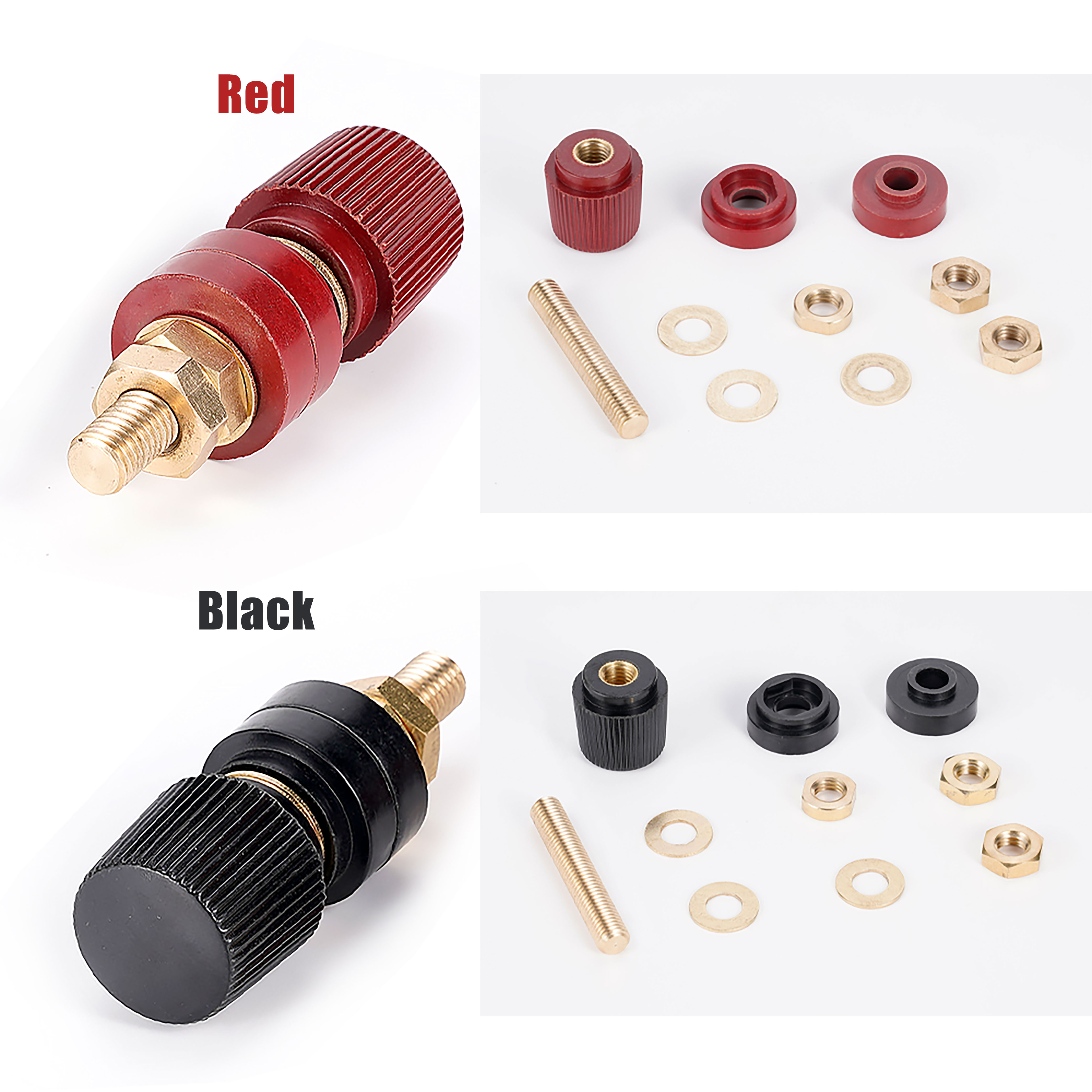Terminales de fuente de alimentación M8 M10, M6 de tornillo de 6mm, conectores de poste de unión, Kit de terminales de repuesto de latón, 333, 555