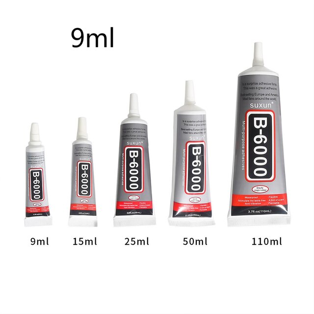 B6000 9ml 15ml 25ml 50ml Rhinestones Crystal Adhesive Mobile Phone Screen Super Glue Repair Jewelry DIY Crafts Glass Supplies: 9ml