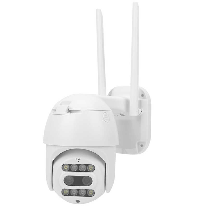 2‑Way Audio Camera 1080P WiFi Camera 8 Lights Dual Lens Motion Detection Full-Color Nigh IP66 Waterproof CCTV 100-240V