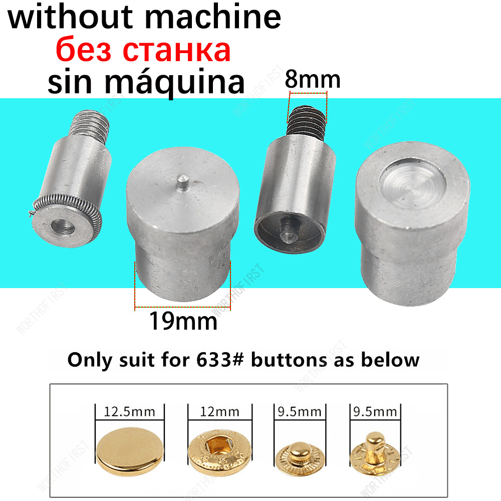 Hand Punch Press Machine Metal Mold For Snap Buttons Double Cap Rivets Eyelet Grommet Tools Dies Leathercraft Sewing Accessorie