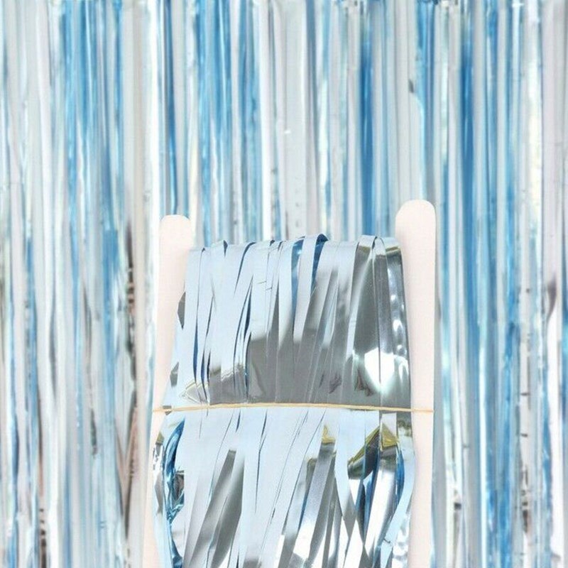 2M Metallic Foil Fringe Shimmer Backdrop Wedding Party Wall Decoration Photo Booth Backdrop Tinsel Glitter Curtain Gold: E