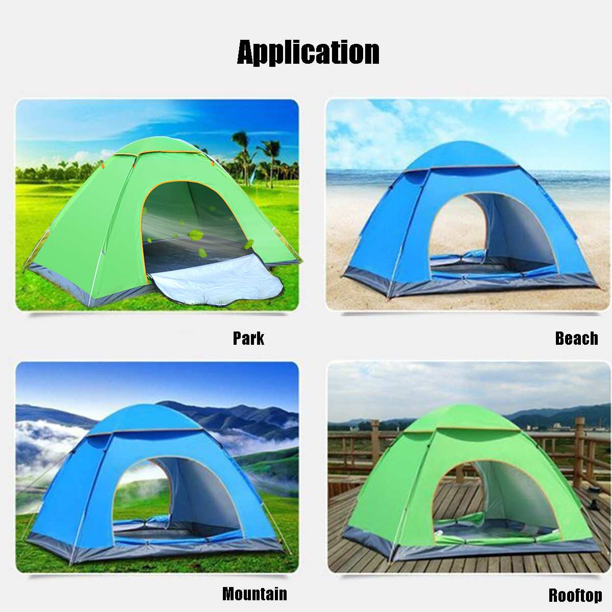 1-4 Person Portable Outdoor Foldable Tent Waterproof Automatic Instant Open Camping Hiking Fishing Travel Tent Anti UV Sun Shade