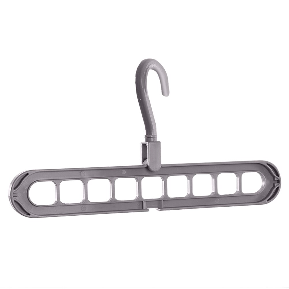 Colgador de armario de ropa con 9 agujeros, gancho para colgar ropa, estante organizador, organización de almacenamiento de ropa para el hogar, accesorios para dormitorio: Grey