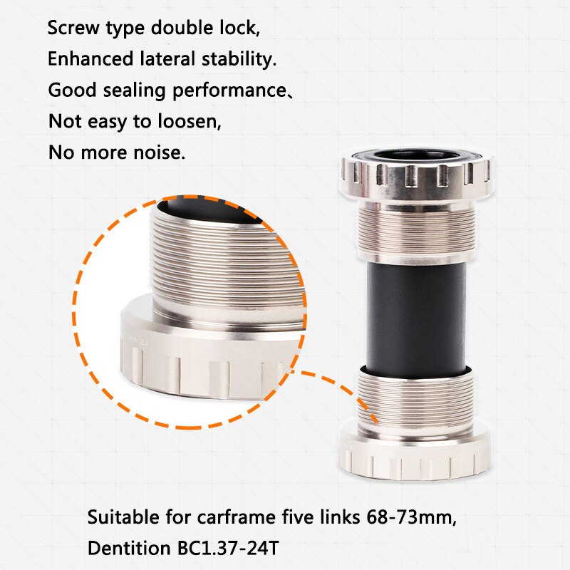 Fiets Trapas Aluminium Waterdichte Taper As Weg Mountainbike Draad Type Crankstel Lagers Fietsen As Onderdelen