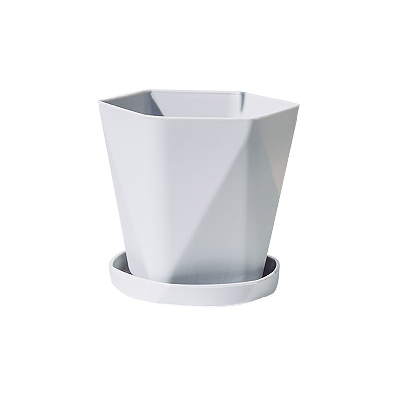 Thickened Flower Pots Home Garden Flower Pots Plastic Gallon Pots Living Room Balcony Green Basket Resin Planting Pots: Gray