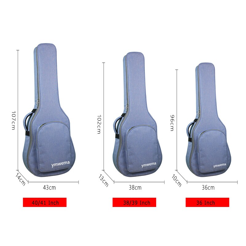 Custodia per chitarra 36/41 pollici 900D borsa per chitarra in tessuto Oxford impermeabile 6/12mm doppio spallacci in cotone zaino imbottito per chitarra morbida