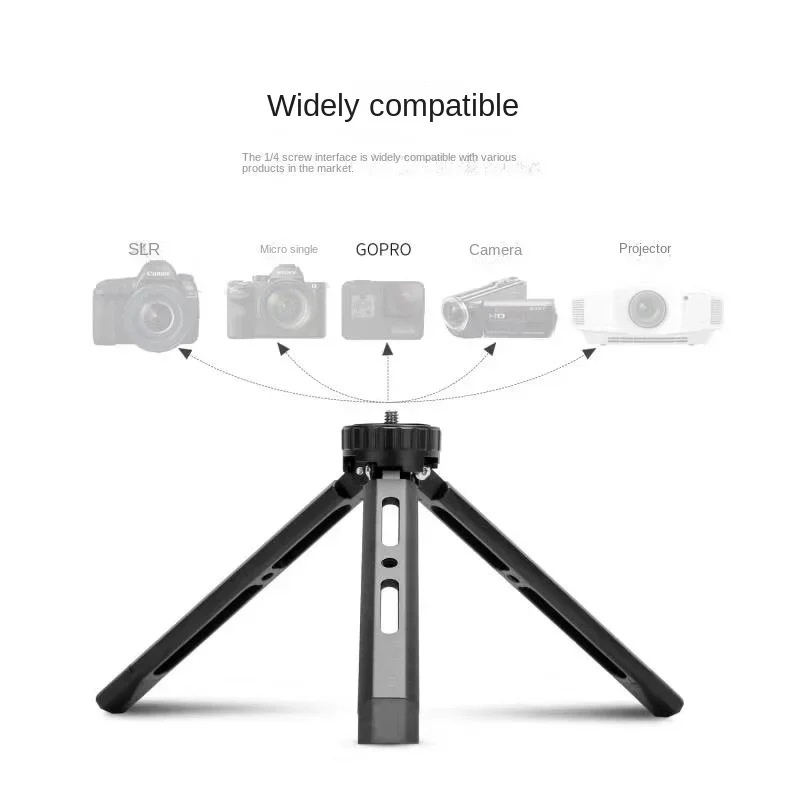 Fotografia Mini metalowy statyw podstawka biurowa statyw ze stopu aluminium ze śrubą 1/4 cala do projektora kamery DSLR ILDC