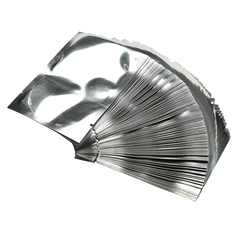 Bolsas de aluminio para sellado al vacío, bolsas de Mylar plateadas para almacenamiento de utensilios de cocina para el hogar, 100 Uds.