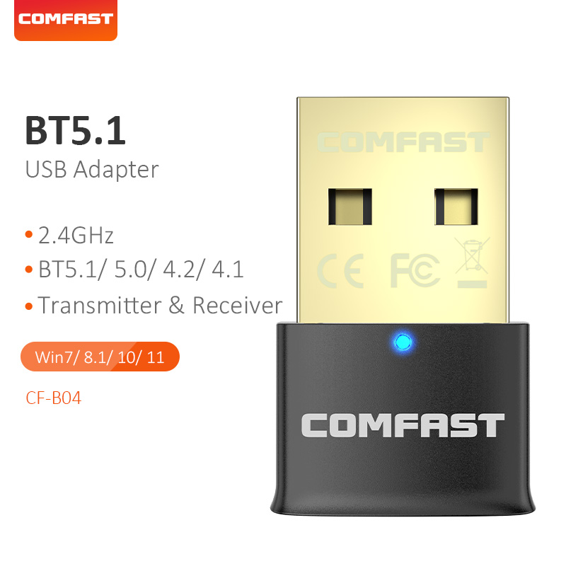 COMFAST USB Bluetooth5.1 adattatore nero Mini ricevitore Wireless Dongle per PC BT altoparlante Mouse tastiera trasmettitore Audio musicale