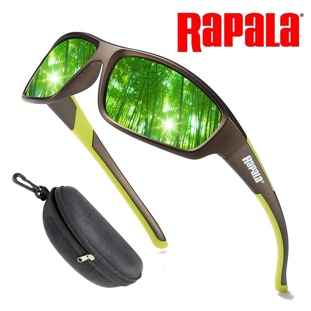 Original Rapala Fishing Glasses Outdoor Mountaineering Anti-ultraviolet Classic Polarized Sunglasses Riding Driving Sunglasses: Golden