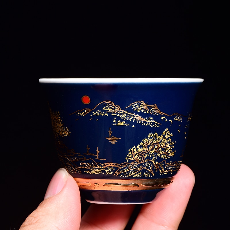 Chinese Blue and white porcelain Tea Cups Anti Scaling Handmade Tea Bowl Imperial court Style luxury tea cup Single Cup Tea set