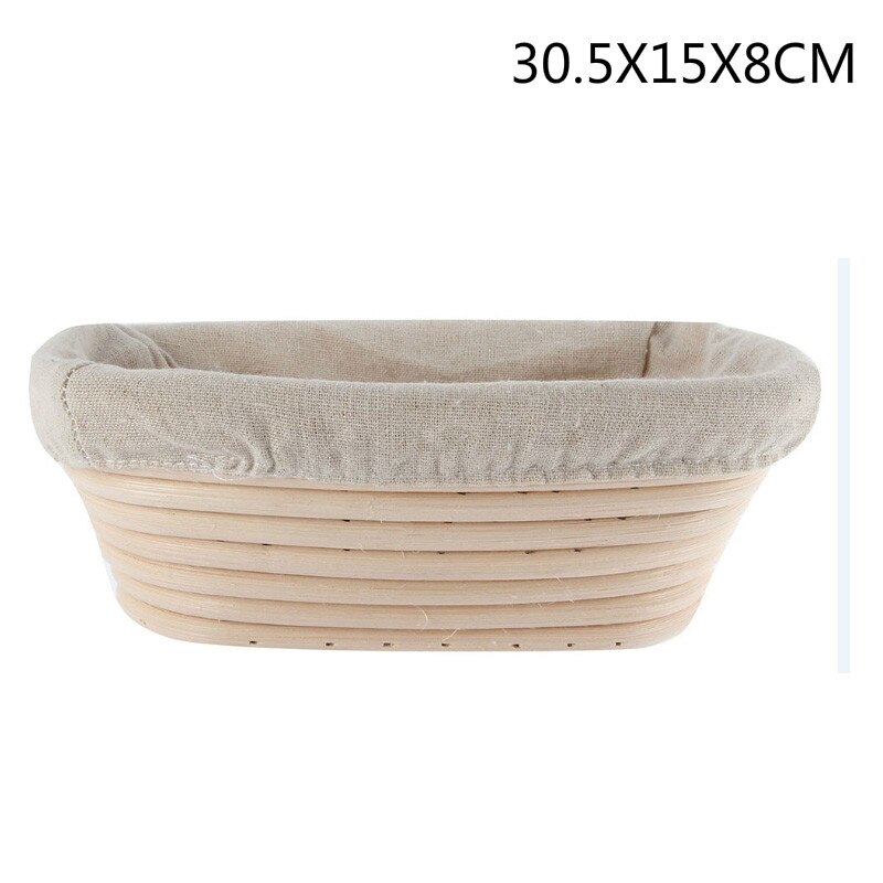 Banneton Proofing koszyk na chleb okrągły owalny do pieczenia ciasta patelnie udowadniające Rattan koszyk na chleb fermentacja z płócienna torba: 30.5X15X8CM