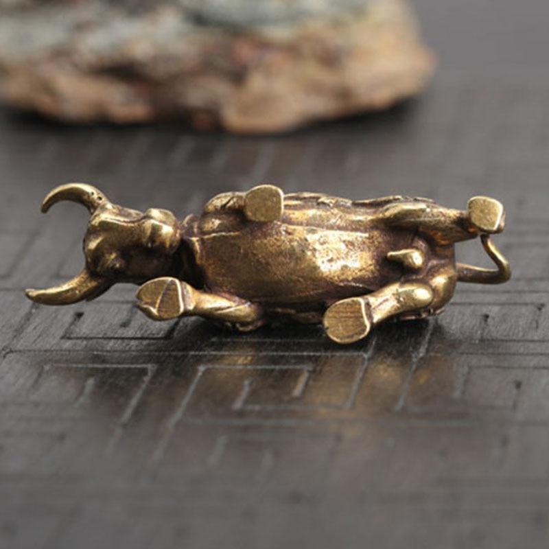 Vintage kobber dyr tyr ornament statue kobber miniaturer figurer skrivebord messing diy håndværk boligindretning tilbehør