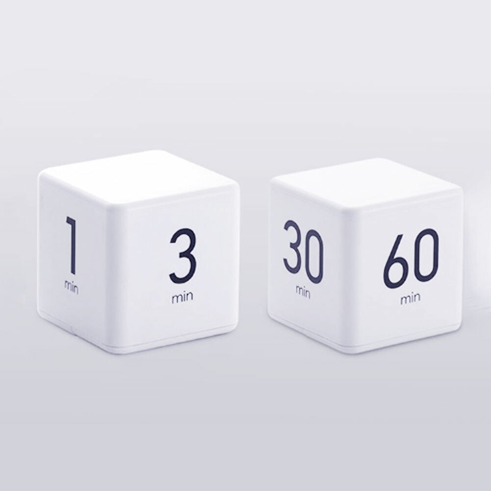 Cube Timer Praktische Pomodoro Timer Verstelbare Wit Minuten Cube Workout Timer Keuken Gereedschap Voor Time Management 1-10 Minuten