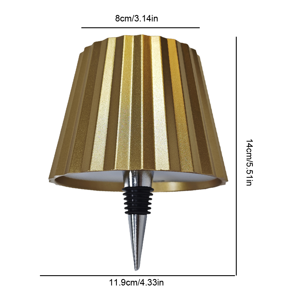 Wireless Touch Table Lamp LED Wine Bottle Light Rechargeable Stepless Dimming Night Lamp for Parties Bars Restaurant Decor: Gold