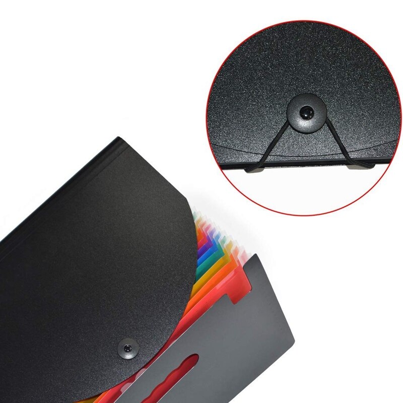24 Pocket Extended File Folder With Lid, Qefuna A4 Letter Size Expandable File Storage Box With Lid, Can Carry Rainbow File Fo