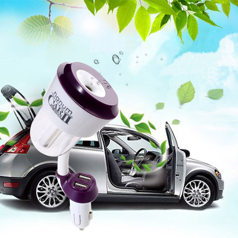 Car Essential Oil Diffuser Mini Ultrasonic 12V 2 Humidifier II LED Light USB Aromatherapy Fogger Air Freshener