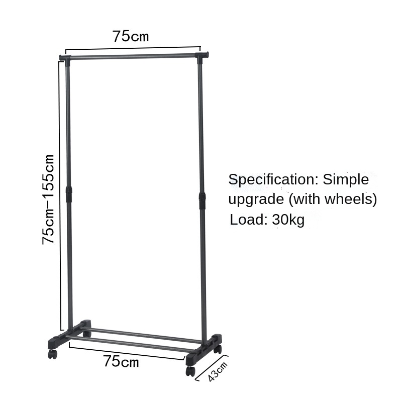 Simple Floor Retractable Clothes Rack Home Balcony Clothing Rod Stainless Steel Bedroom Sun Hanging Clothes Drying Rack: C pulley