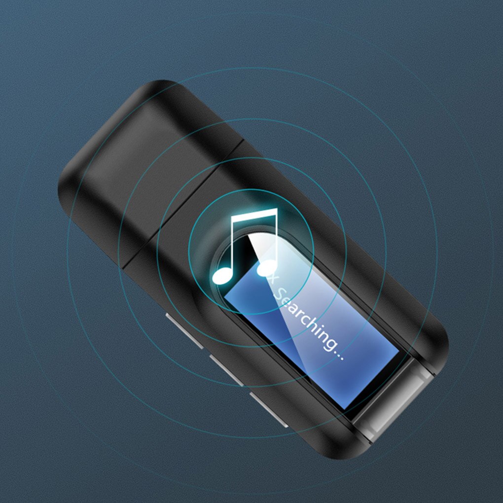 Usb Dongle Bluetooth 5.0 Audio-ontvanger Zender Met Lcd-scherm 2IN1 Mini 3.5Mm Jack Aux Usb Draadloze Adapter Voor tv Auto Pc