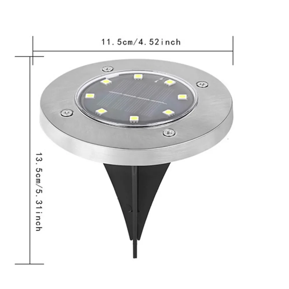 4/1 STKS Solar LED Vloerlamp 8LED Outdoor Gazon Licht Waterdichte Ondergrondse Lampen voor Gazon Decoratie Tuin Terras Binnenplaats