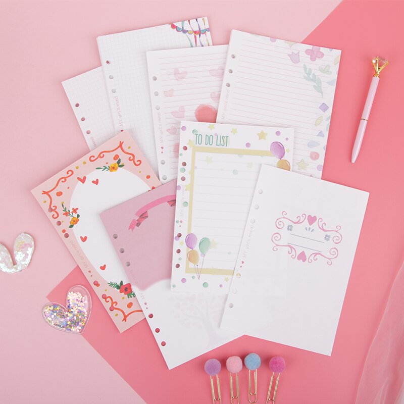 Fromthenon mignon ensemble de papier de remplissage pour A5a6a7 spirale cahiers Kawaii journal recharge Agenda planificateur organisateur noyau intérieur