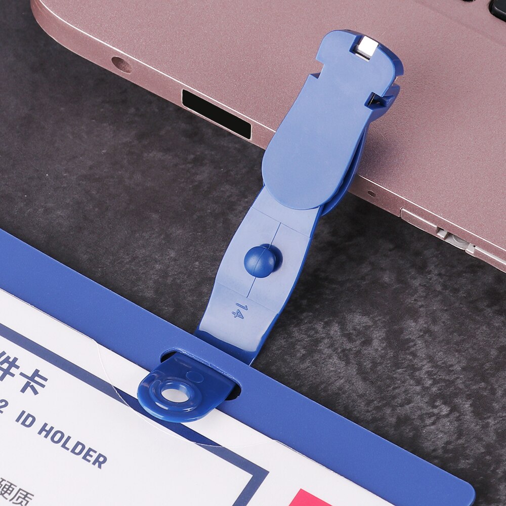 Hard plastic ID-kaarthouders met uittrekbare sleutelhanger wit