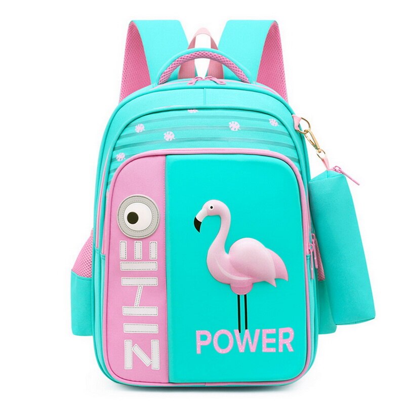 neue 3D Flamingo Schule Taschen Für Mädchen Jungen Cartoon Shark Rucksack Kinder Orthopädische Rucksäcke Mochila Escolar Grade 3-5