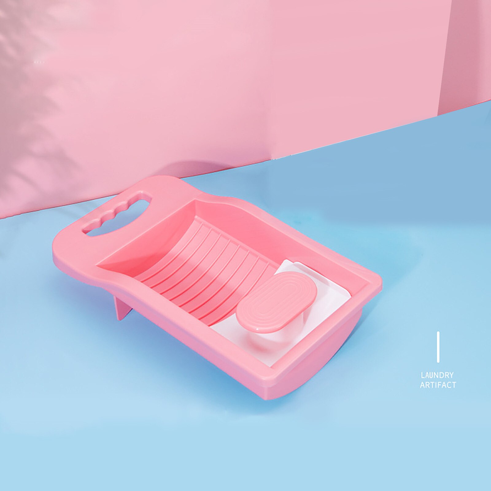 2PC Plastic Laundry Washboard Non-slip Underwear Sock Mini Washboard Scrubboards Washing Board Soap Holder Laundry Scrubbing