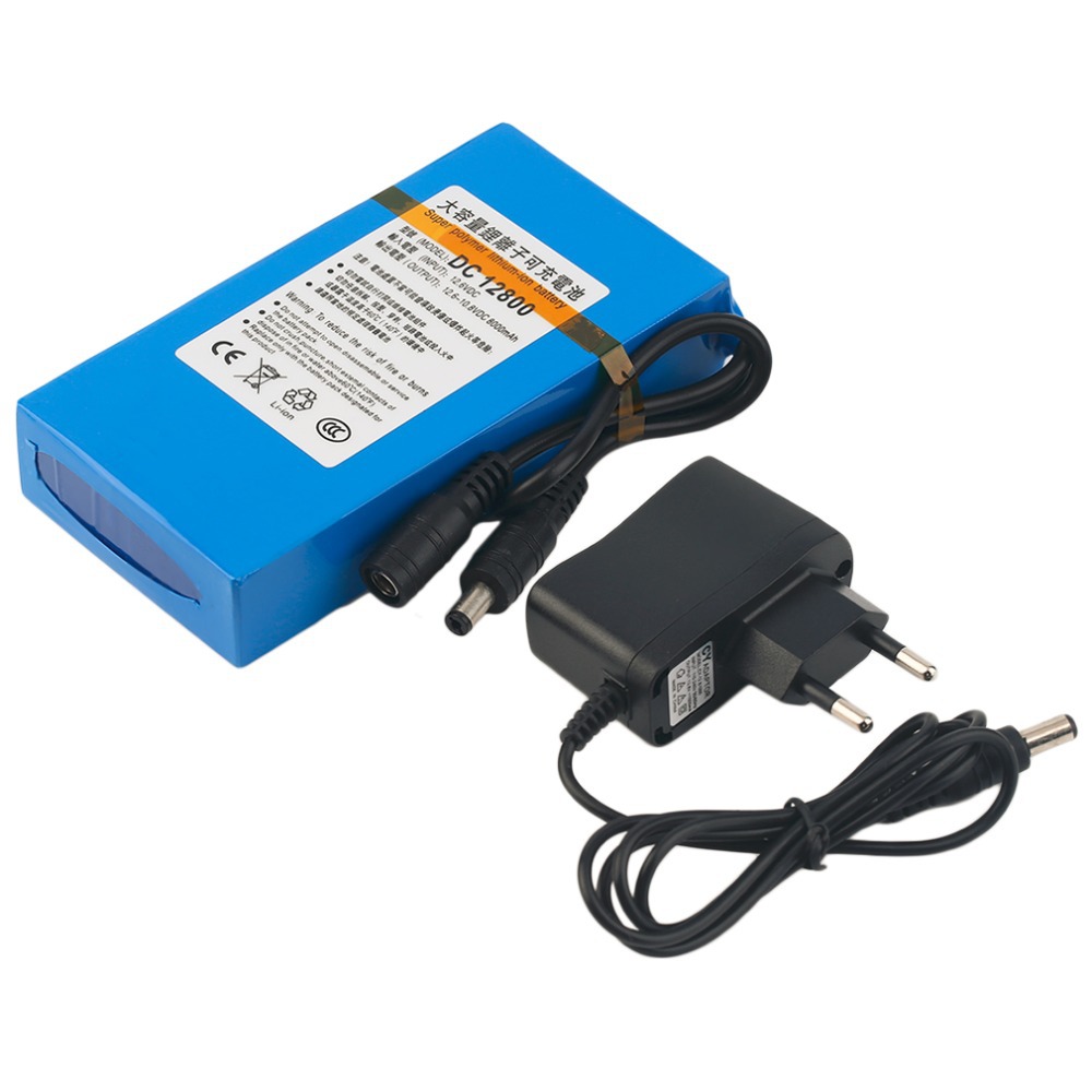 Ursprünglichen Ladung Schutzhülle DC 12V 8000MAH Li-Ion Super Akku Sicherung-Li-Ion Akku CCTV Kamera mit EU stecker