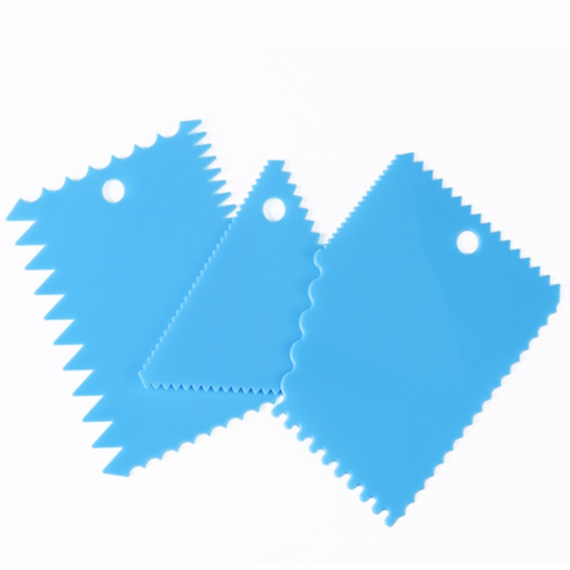 3PCS/Lot Dough Cake Cutter Slicer Spatula for Cake Cream Scraper Pasty Cutters Scraper Irregular Teeth Edge DIY Smoother