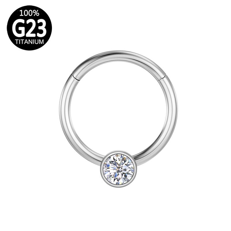 Wendel-durchbohren, nasenring,  g23 Titan-septum-clicker-Reifen, klappbare segmente, brustwarzen-knorpel-piercings, 16 tragus-lippen-körperschmuck: 1 stein / 1.2 x 8mm