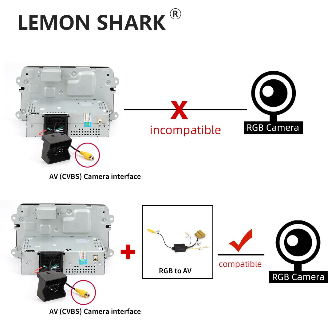 Rgb Naar Cvbs Signaal Converter Adapter Kabel Voor Vw Passat Cc Tiguan Originele Rgb Achteruitkijkspiegel Backup Camera