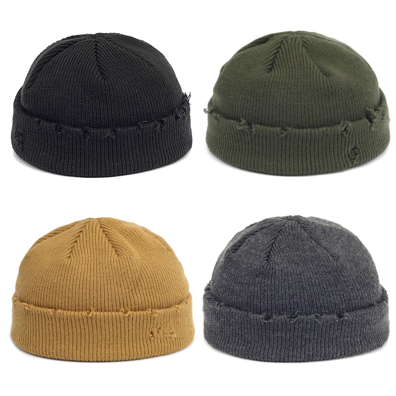 Docker Gebreide Hoeden Voor Vrouwen Gildkruid Mannen Beanie Hat Winter Retro Brimless Meloen Cap Manchet Docker Visser Mutsen Hoeden Voor mannen