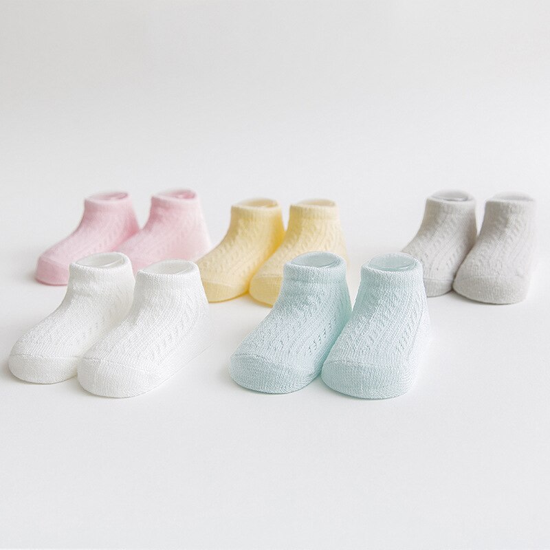 Calcetines huecos de estilo español para niños y niñas, medias antideslizantes de Color sólido, sin mangas, para Primavera, 3 par/lote, novedad de