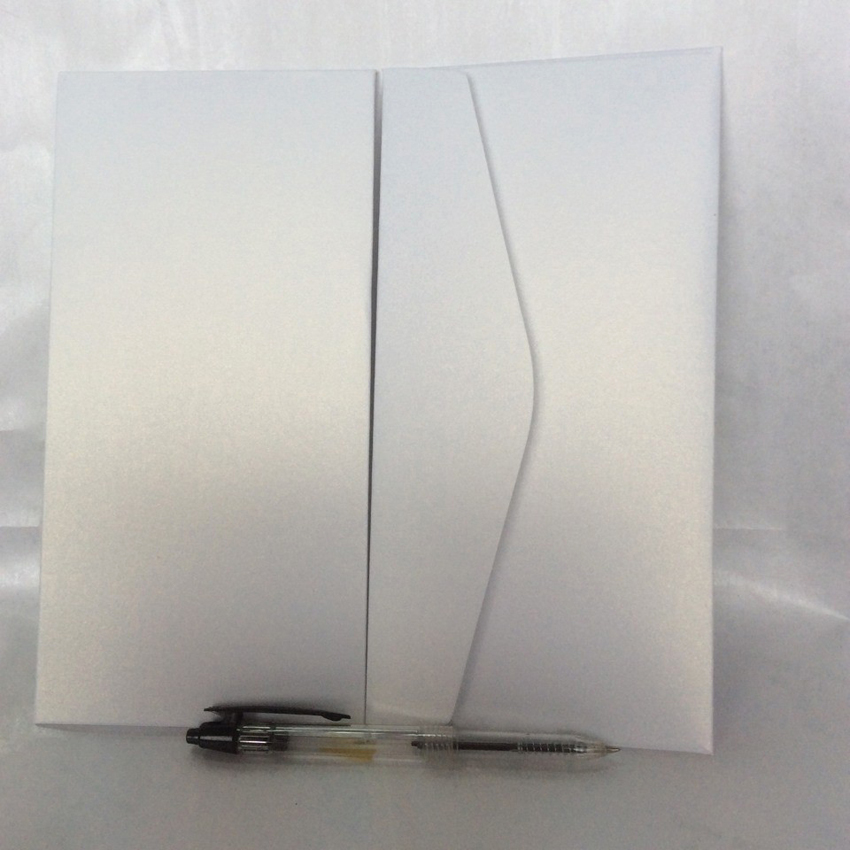 Sobres de papel perlado para tarjetas de invitación de de boda, Color blanco hielo, 250GSM, 16, 17, 19, 21, 22, 23 Cm, 50 unids/lote