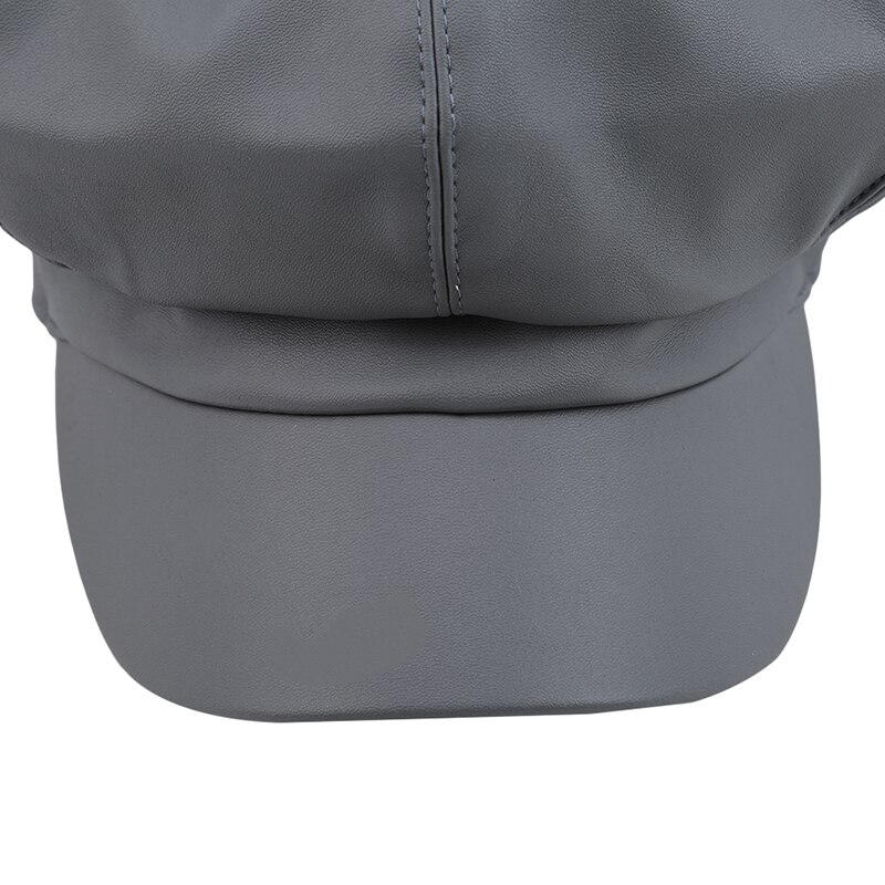 GAOKE gorra octogonal de cuero PU gorra newsboy estilo intelectual Retro mujer snapback cap ocio accesorios de sombrero